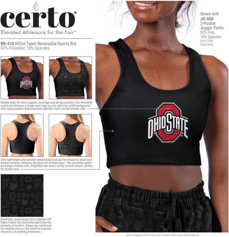 Certo NCAA Womens NCAA Team Reversible Sports Bra - Image 3